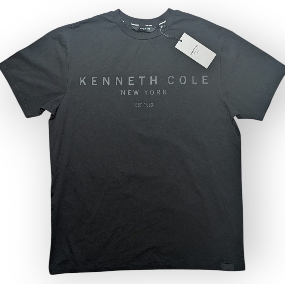 Kenneth Cole New York 1983 Logo Black On Black T-shirt Size Unisex XL NWT
